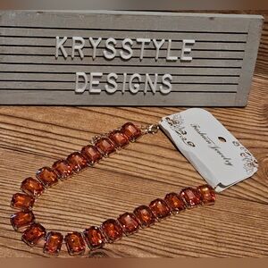 Elegant Orange Gemstone Necklace Choker Collar